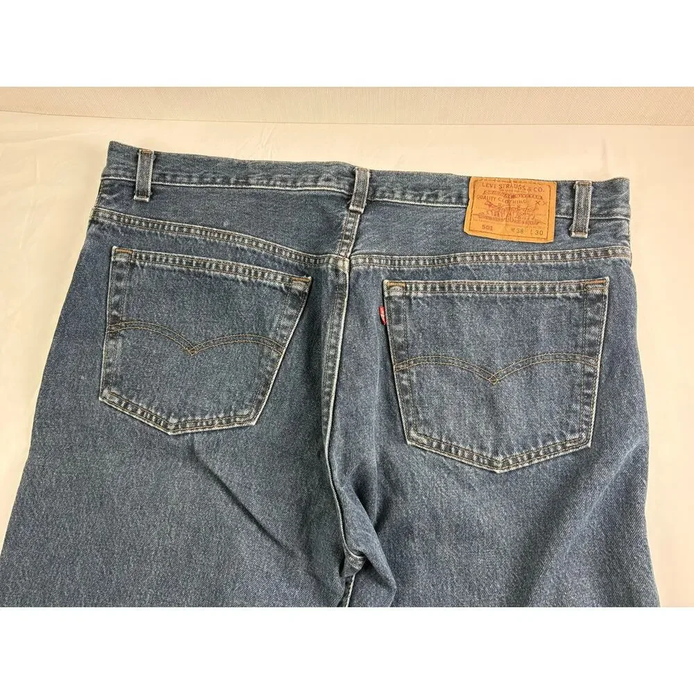Men's Levi's 38 x 30 501 button fly blue jeans
